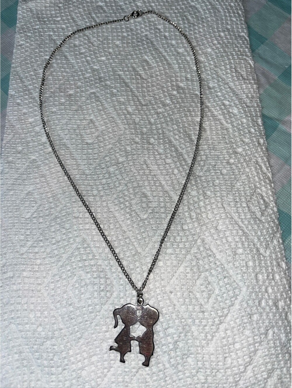 Silver Tone Figural Pendant Necklace